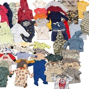 Baby Clothes For Boys Lot Of 62 Pieces Size 0-3, 3 Months Mixed Brands